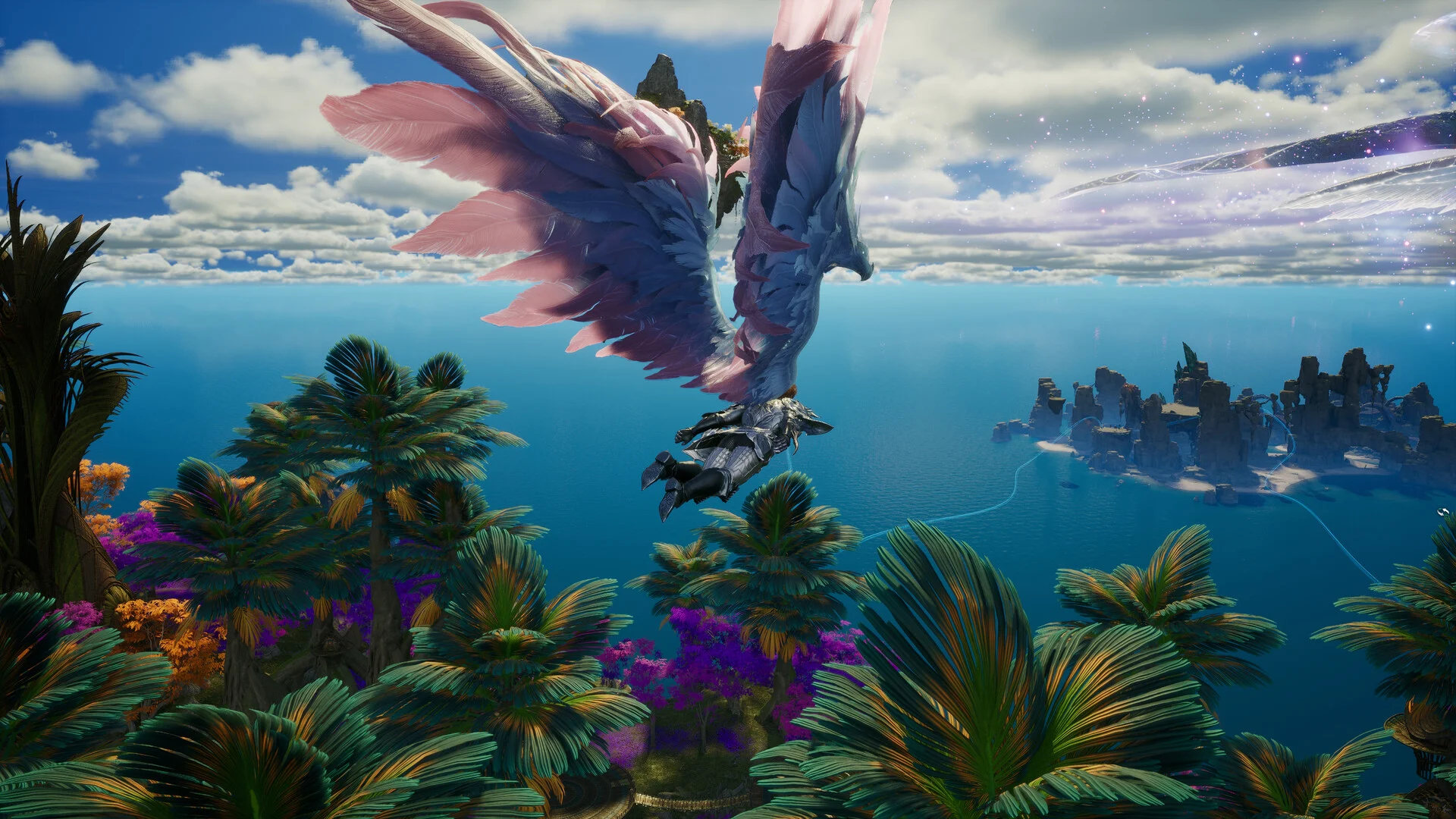 AION 2 flight scene illustrating vertical travel considerations while planning a gathering route